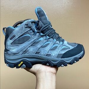 Merrell Moab 3 Mid Waterproof Hiking Boots “Granite Light Blue” Size 7 Wide